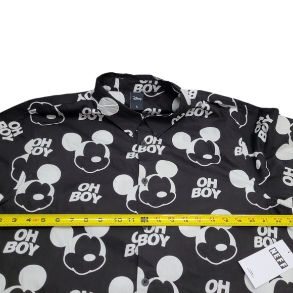 NEFF DISNEY COLLECTION MICKEY MOUSE BUTTON FRONT BLACK MEN SHIRT SIZE L NWT - Picture 7 of 8
